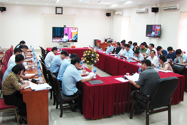  Quang cảnh Hội nghị tại điểm cầu tỉnh ta.