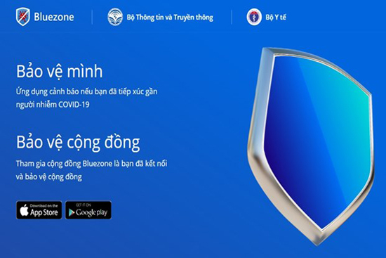 Ứng dụng Bluezone giúp truy vết các F1, F2 có tiếp xúc với ca mắc Covid-19. 