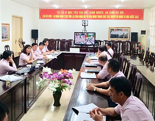 Quang cảnh Hội nghị tại điểm cầu tỉnh ta.
