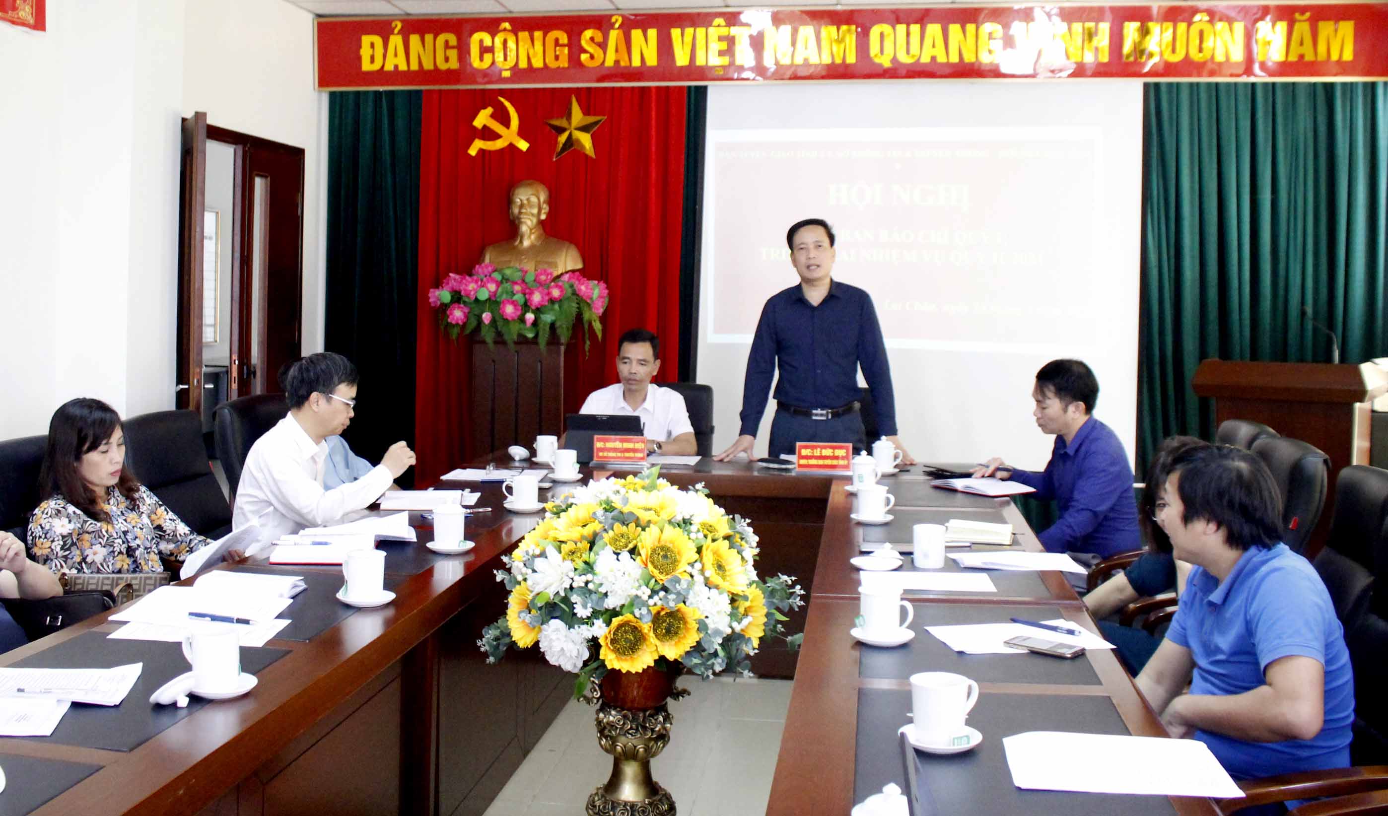 Quang cảnh Hội nghị giao ban báo chí quý I. 