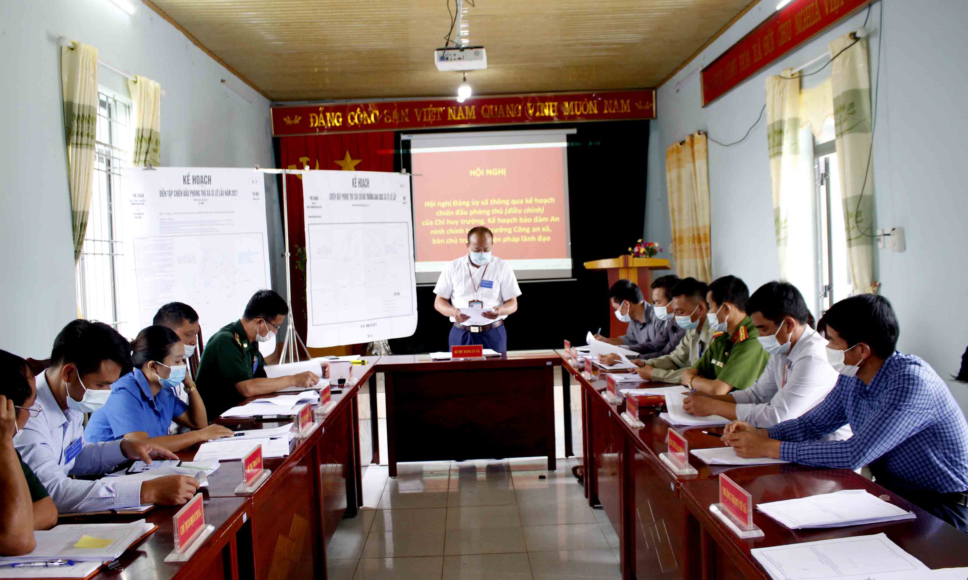 Quang cảnh diễn tập phần cơ chế. 