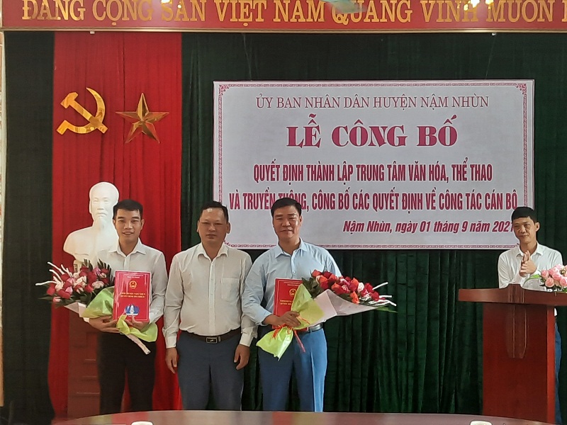 Công bố quyết định thành lập Trung tâm Văn hóa, Thể thao và Truyền thông huyện Nậm Nhùn