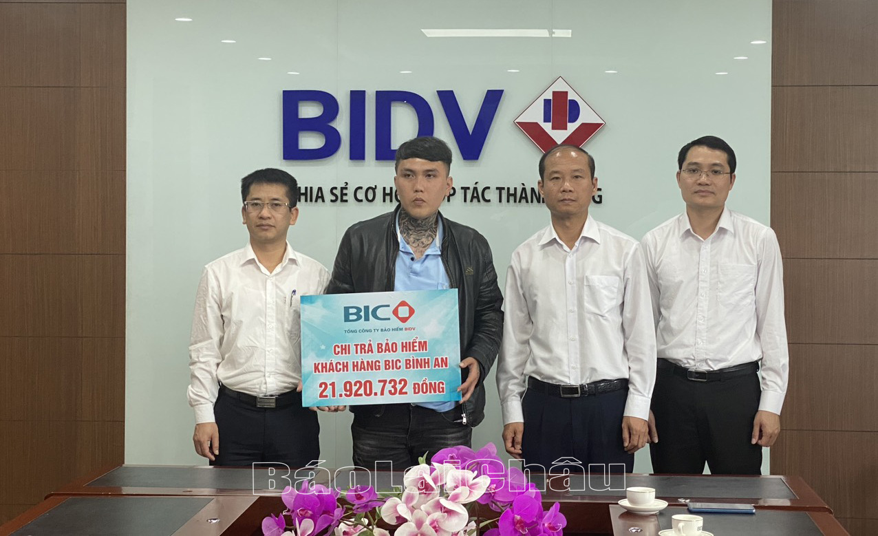 BIDV Chi nhánh Lai Châu: Chi trả quyền lợi bảo hiểm BIC Bình An