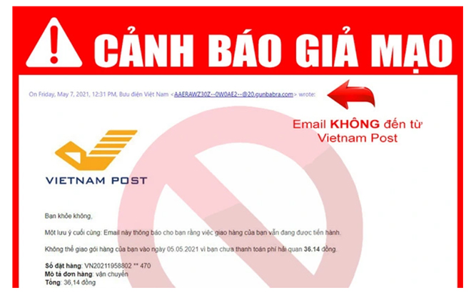 Thời gian gần đây, Tổng Công ty Bưu điện Việt Nam tiếp nhận nhiều phản ánh từ phía người dân về việc giả mạo Bưu điện để thực hiện các hành vi lừa đảo, chiếm đoạt tài sản.