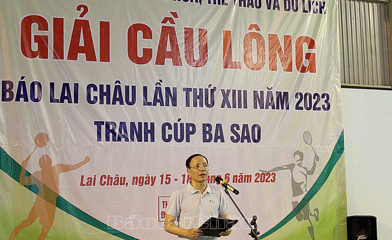 Đồng chí Nguyễn Viết Mạnh - Tổng Biên tập Báo Lai Châu, Trưởng Ban Tổ chức giải  phát biểu bế mạc Giải.