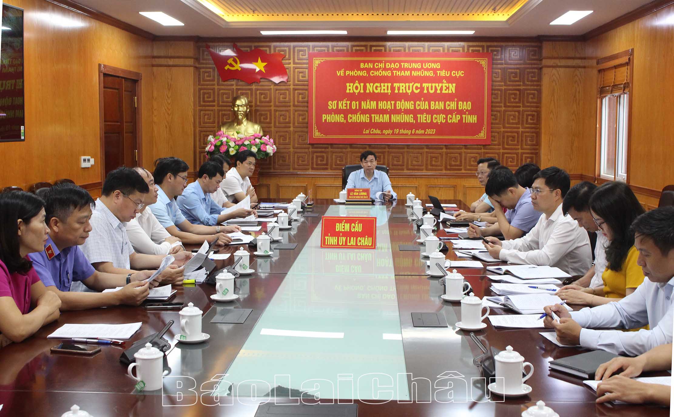 Hội nghị trực tuyến sơ kết một năm hoạt động của Ban Chỉ đạo phòng, chống tham nhũng, tiêu cực cấp tỉnh