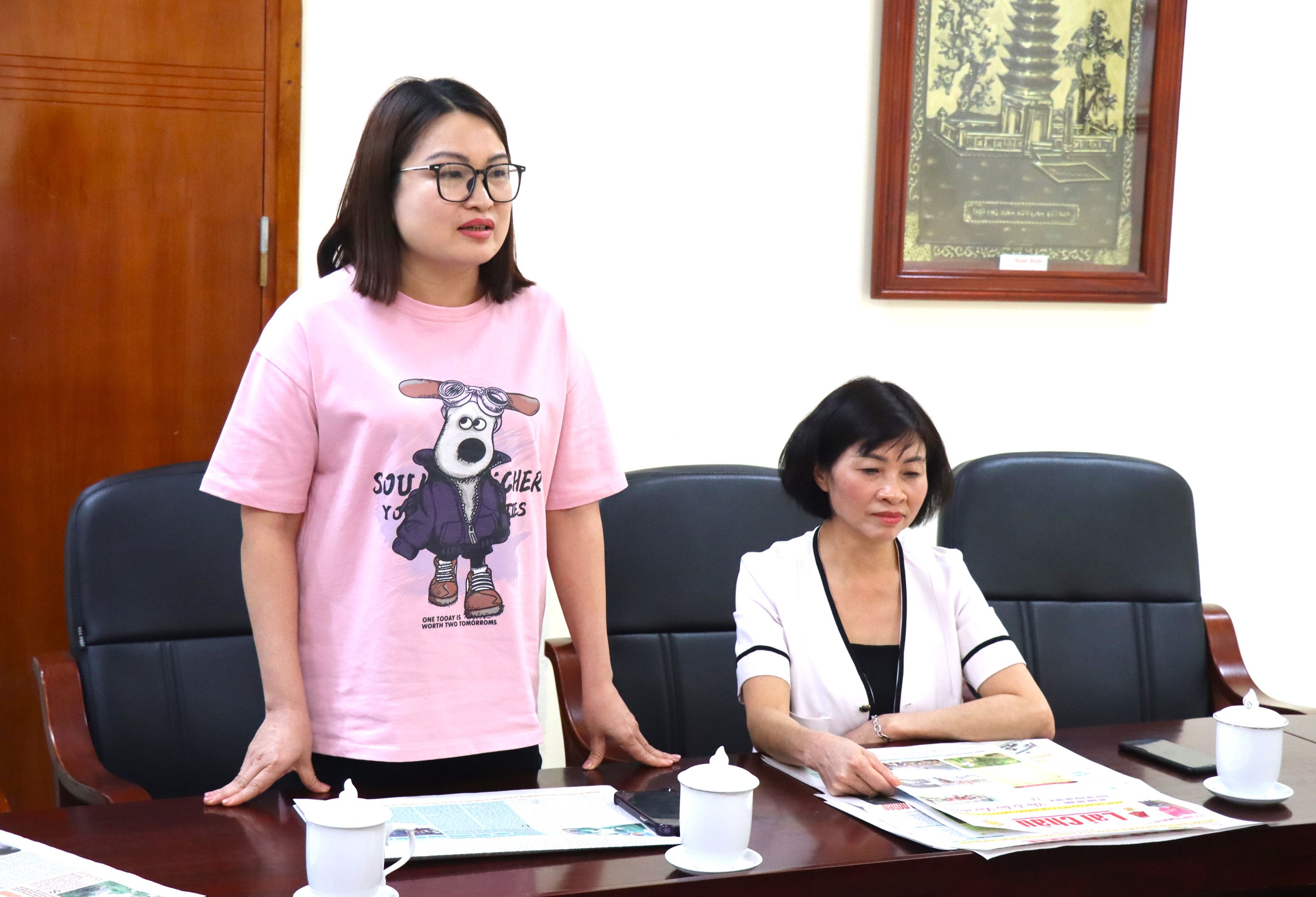 Đồng chí Nguyễn Thị Hoài Yên – Phó Tổng biên tập Báo Tuyên Quang phát biểu.