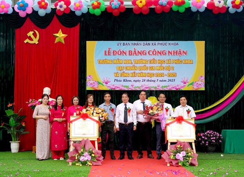 Xã Phúc Khoa: 2 đơn vị trường đạt chuẩn Quốc gia mức độ 2