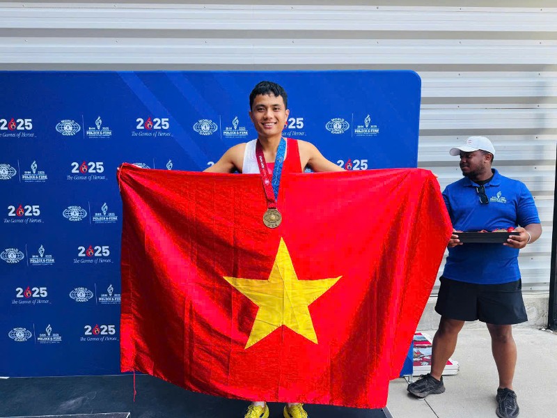 Vận động viên người con Lai Châu giành huy chương đồng tại Đại hội Thể thao Cảnh sát và Cứu hỏa Thế giới 2025