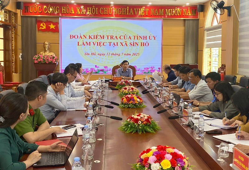 Đoàn kiểm tra của Tỉnh ủy làm việc tại xã Sìn Hồ
