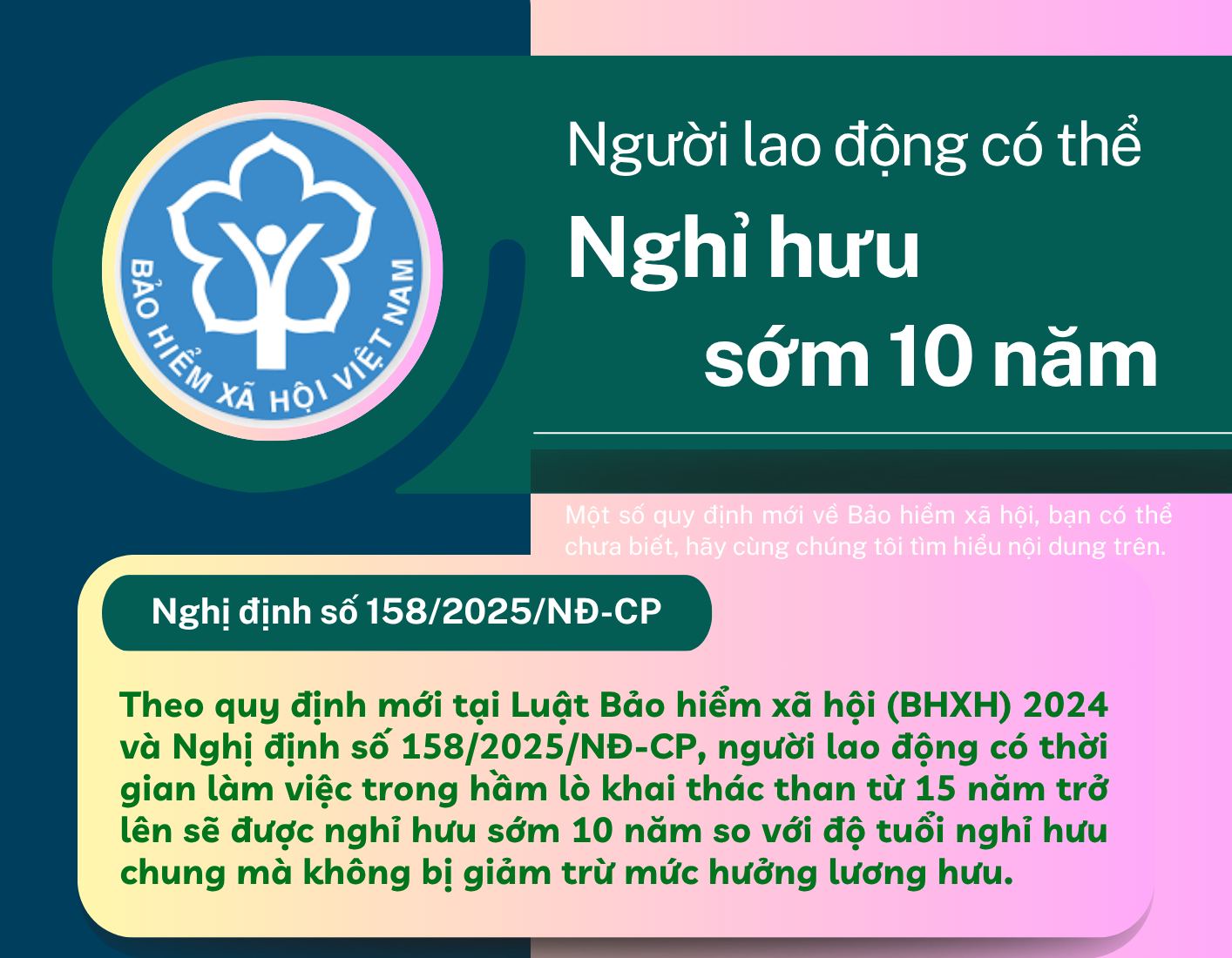 Người lao động có thể nghỉ hưu sớm 10 năm mà không bị giảm trừ mức hưởng lương hưu