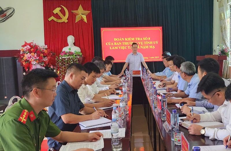 Đoàn kiểm tra số 8 của Ban Thường vụ Tỉnh ủy làm việc tại xã Nậm Mạ