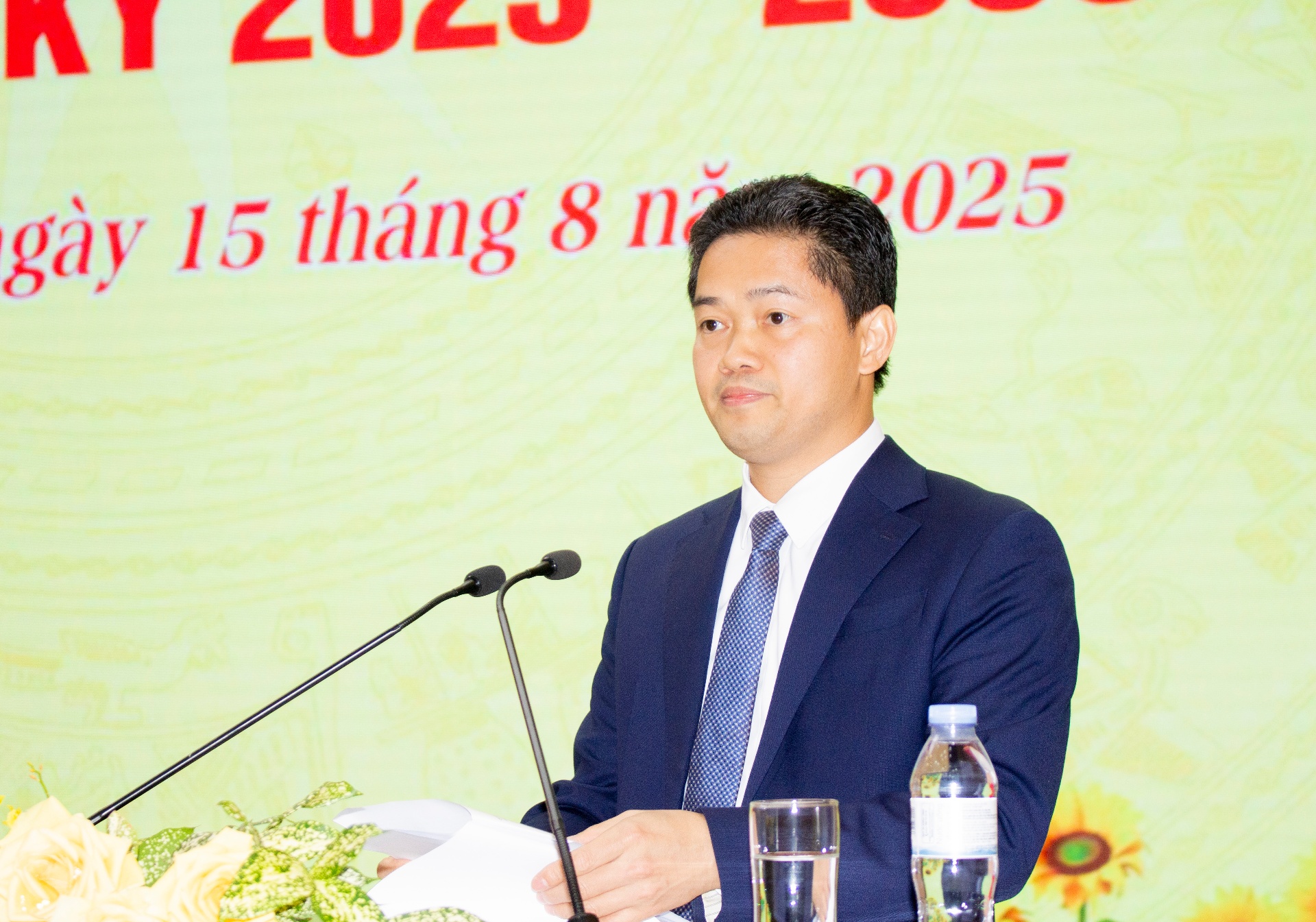 Đồng chí Vũ Mạnh Hà - Ủy viên dự khuyết Ban Chấp hành Trung ương Đảng, Phó Bí thư Thường trực Tỉnh ủy phát biểu chỉ đạo tại Đại hội.