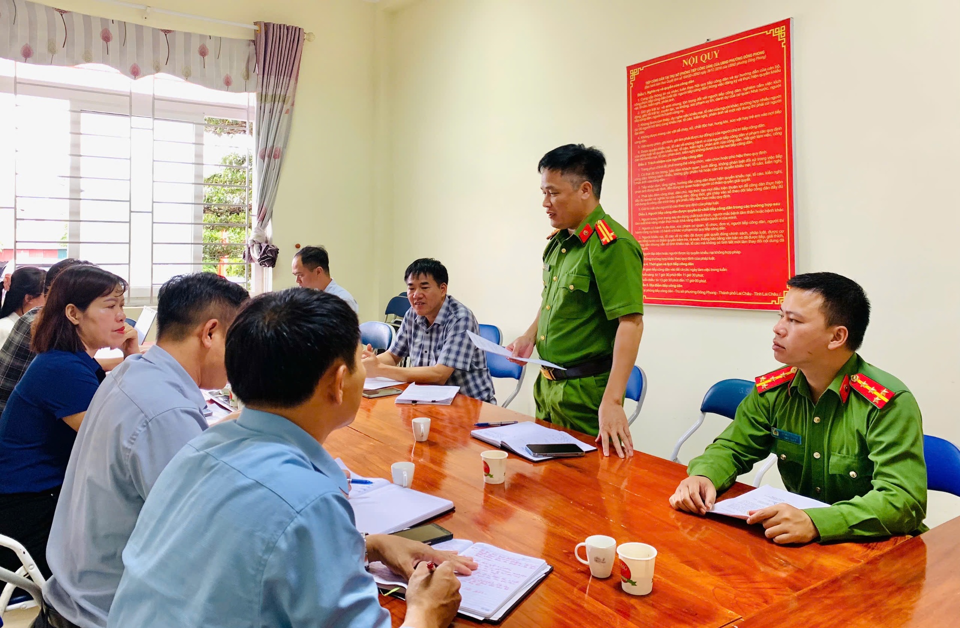 Đoàn công tác Công an tỉnh phát biểu tại buổi làm việc