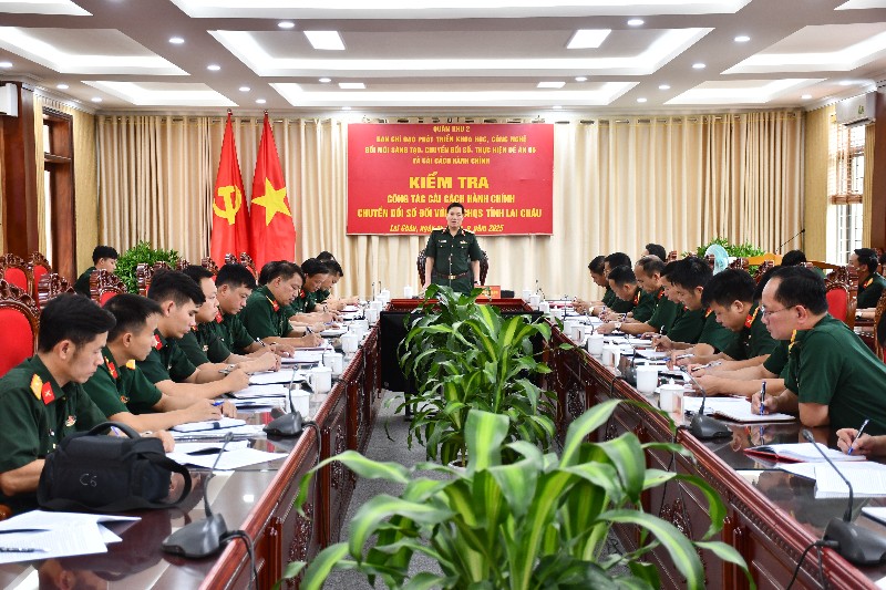 Quân khu 2 kiểm tra công tác cải cách hành chính và chuyển đổi số tại Bộ Chỉ huy Quân sự tỉnh Lai Châu