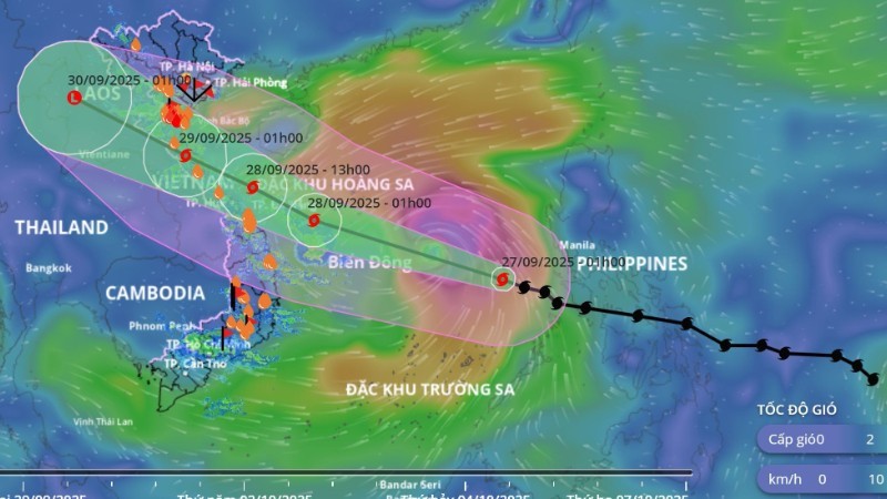 Bão số 10 (Bualoi) giật cấp 15, di chuyển rất nhanh, cách đặc khu Hoàng Sa khoảng 580km