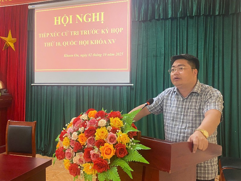 Tiếp xúc cử tri xã Khoen On, Mường Kim trước Kỳ họp thứ 10, Quốc hội khóa XV