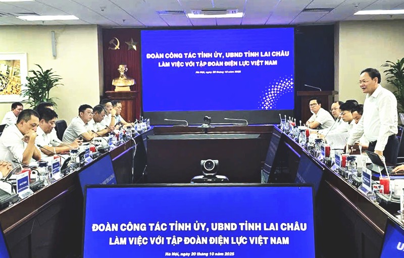 Đồng chí Lê Minh Ngân - Bí thư Tỉnh ủy làm việc với Tập đoàn Điện lực Việt Nam về triển khai thực hiện các dự án trên địa bàn tỉnh