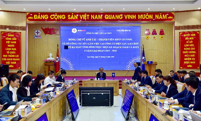 Đoàn công tác Tổng Công ty Điện lực miền Bắc làm việc với Công ty Điện lực Lai Châu