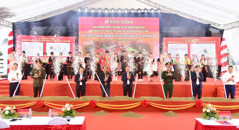 Lễ khởi công xây dựng các trường phổ thông nội trú liên cấp TH - THCS tại các xã biên giới đất liền