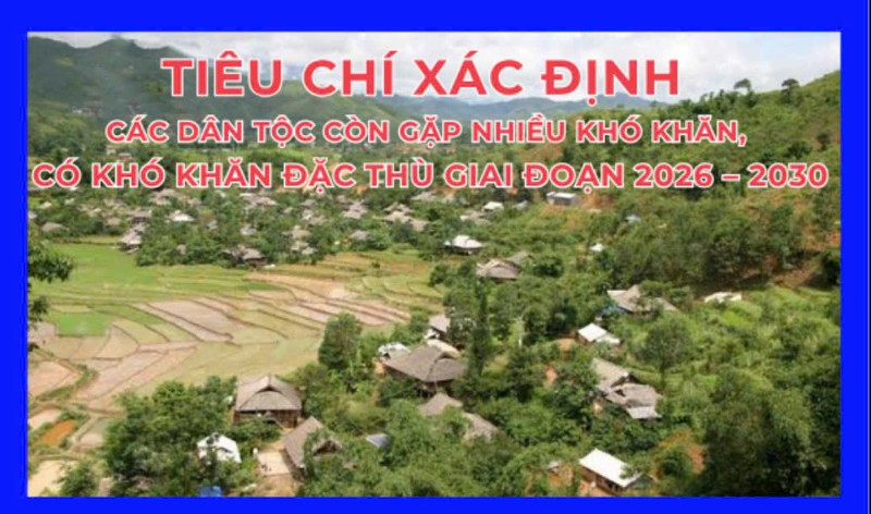Tiêu chí xác định các dân tộc còn gặp nhiều khó khăn, có khó khăn đặc thù giai đoạn 2026 – 2030