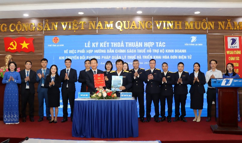 Thuế tỉnh Lai Châu và VNPT Lai Châu: Ký kết thỏa thuận hợp tác