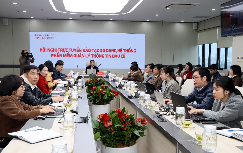 Hội nghị trực tuyến đào tạo sử dụng hệ thống phần mềm quản lý thông tin bầu cử