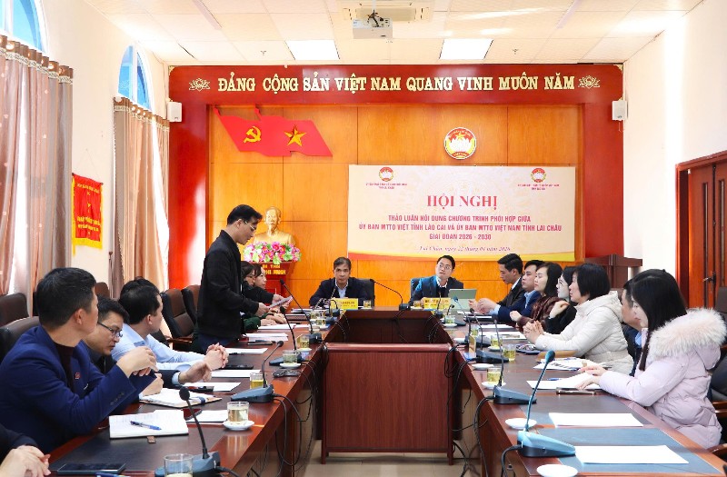 Hội nghị thảo luận nội dung Chương trình phối hợp giữa Ủy ban MTTQ Việt Nam 2 tỉnh: Lai Châu và Lào Cai