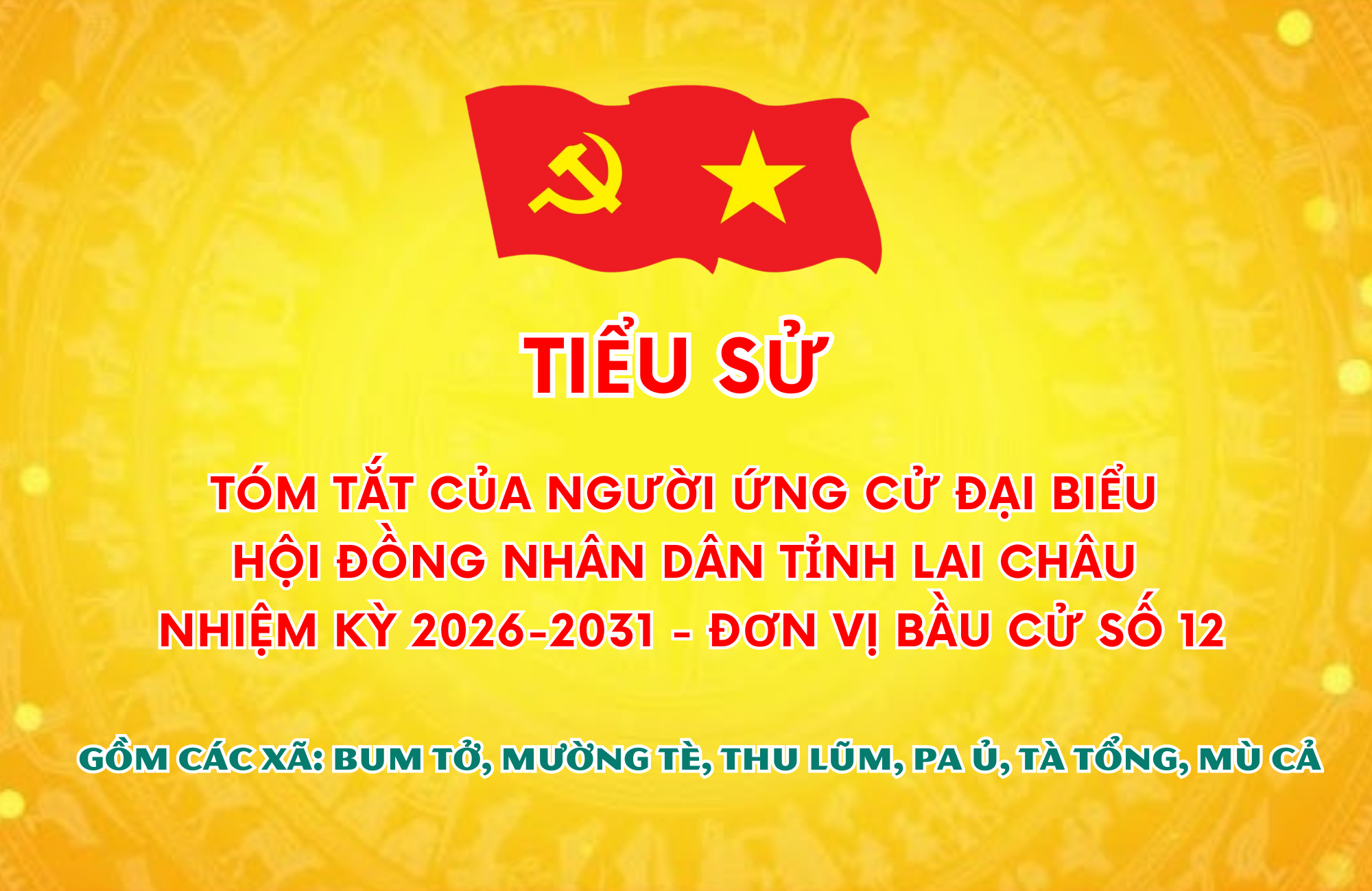 Tiểu sử tóm tắt của người ứng cử Đại biểu Hội đồng Nhân dân tỉnh Lai Châu, nhiệm kỳ 2026-2031