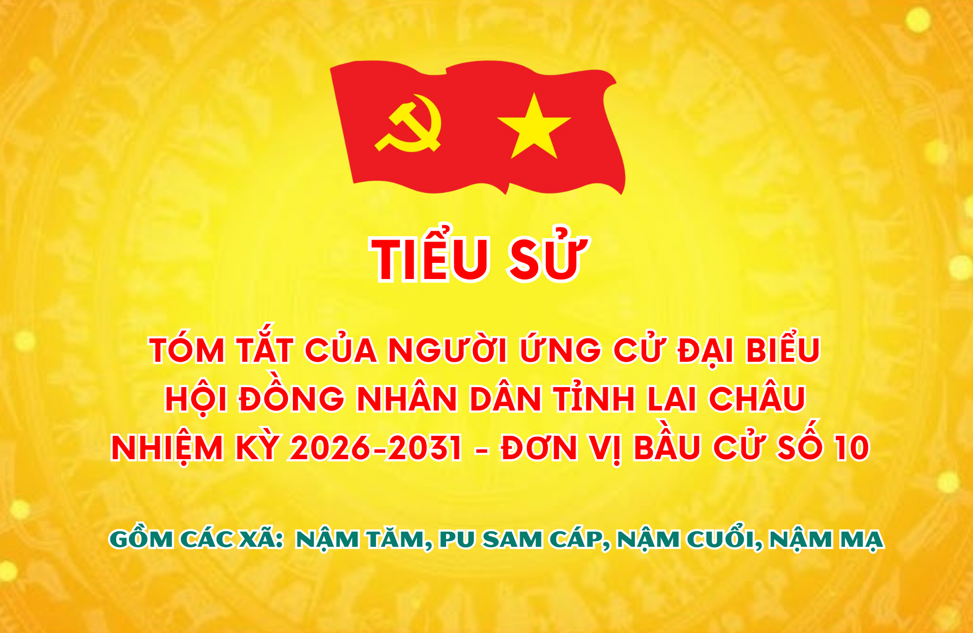 Tiểu sử tóm tắt của người ứng cử Đại biểu Hội đồng Nhân dân tỉnh Lai Châu, nhiệm kỳ 2026-2031