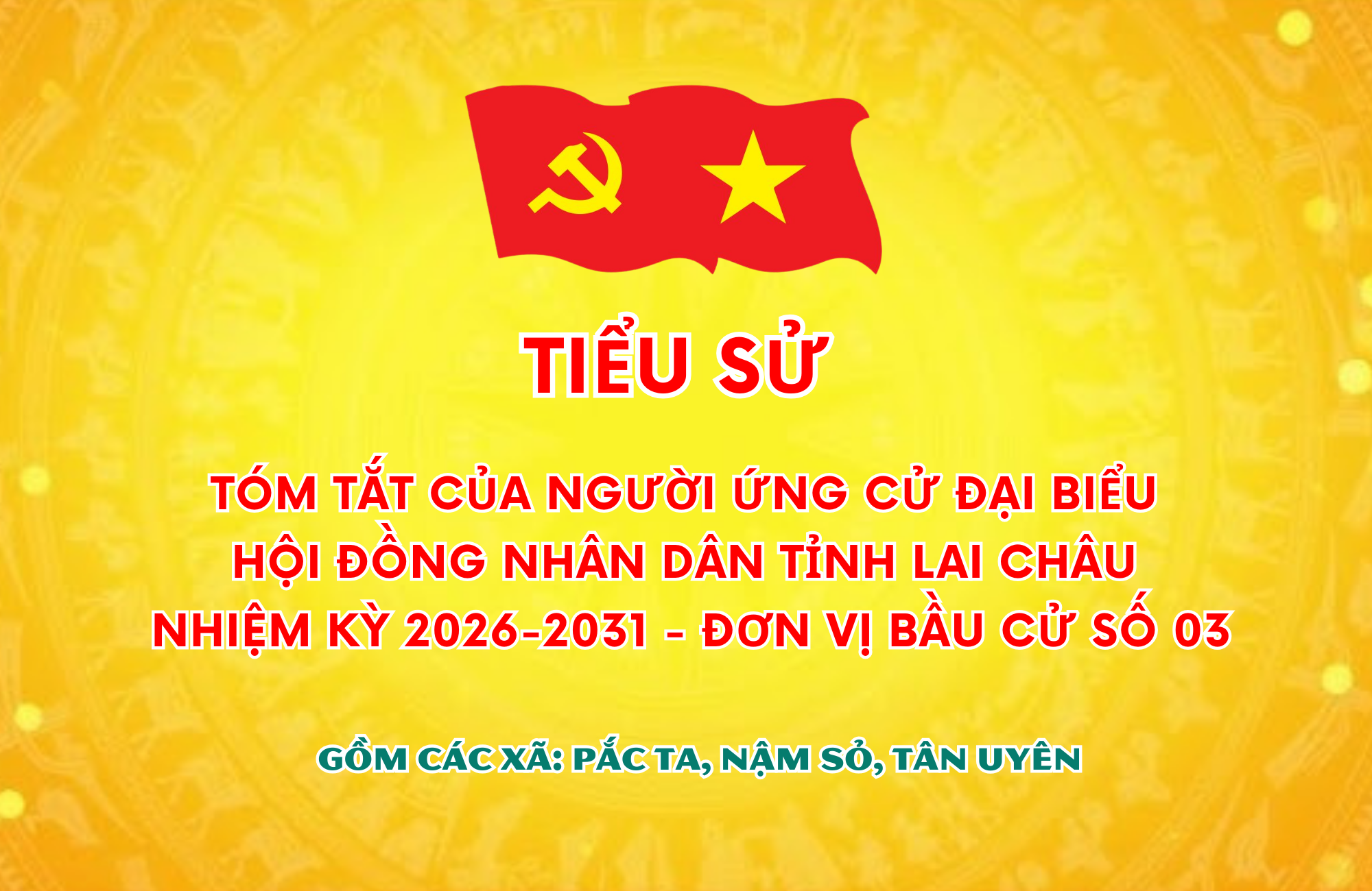 Tiểu sử tóm tắt của người ứng cử Đại biểu Hội đồng Nhân dân tỉnh Lai Châu, nhiệm kỳ 2026-2031 