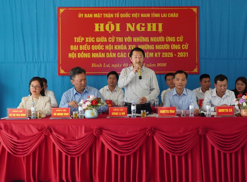 Hội nghị tiếp xúc cử tri với người ứng cử Đại biểu Quốc hội Khóa XVI và HĐND tỉnh nhiệm kỳ 2026-2031 tại bản Thống Nhất, xã Bình Lư