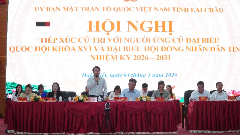 Hội nghị tiếp xúc cử tri với người ứng cử Đại biểu Quốc hội Khóa XVI và HĐND tỉnh nhiệm kỳ 2026-2031 tại phường Đoàn Kết và xã Tả Lèng