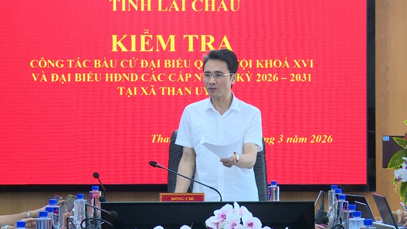 Đoàn kiểm tra bầu cử số 2 kiểm tra công tác chuẩn bị bầu cử tại xã Mường Than, Than Uyên, Mường Kim, Khoen On