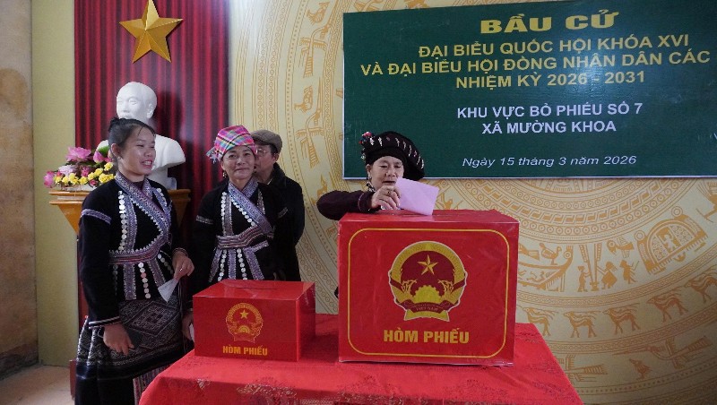 100% cử tri xã Mường Khoa tham gia “Ngày hội non sông”