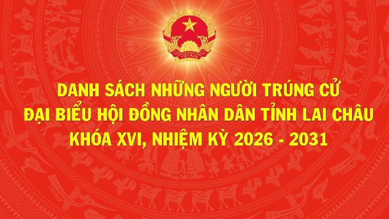 Danh sách những người trúng cử đại biểu Hội đồng nhân dân tỉnh Lai Châu khóa XVI, nhiệm kỳ 2026 - 2031