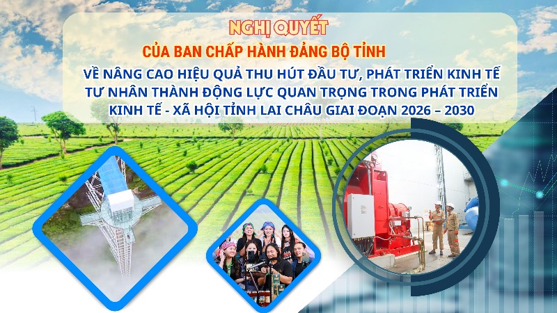 Nghị quyết về nâng cao hiệu quả thu hút đầu tư, phát triển kinh tế tư nhân thành động lực quan trọng trong phát triển kinh tế - xã hội tỉnh Lai Châu giai đoạn 2026 – 2030