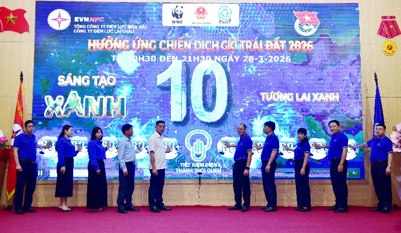 Công ty Điện lực Lai Châu tổ chức tắt đèn hưởng ứng Giờ Trái Đất 2026