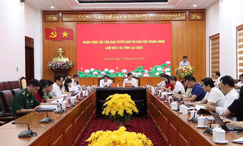 Đoàn công tác Ban Tuyên giáo và Dân vận Trung ương làm việc với tỉnh Lai Châu