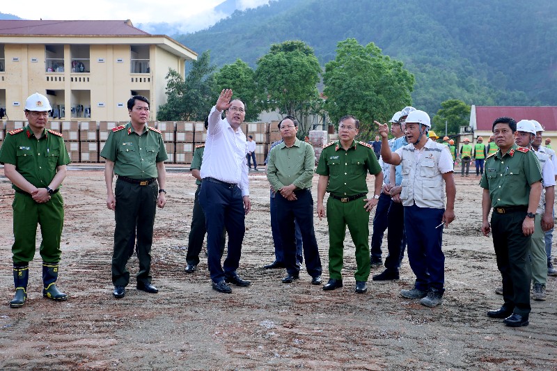 Đoàn Công tác Bộ Công an và Tỉnh uỷ Lai Châu kiểm tra tiến độ xây dựng Trường Phổ thông Nội trú TH&THCS xã Pa Tần