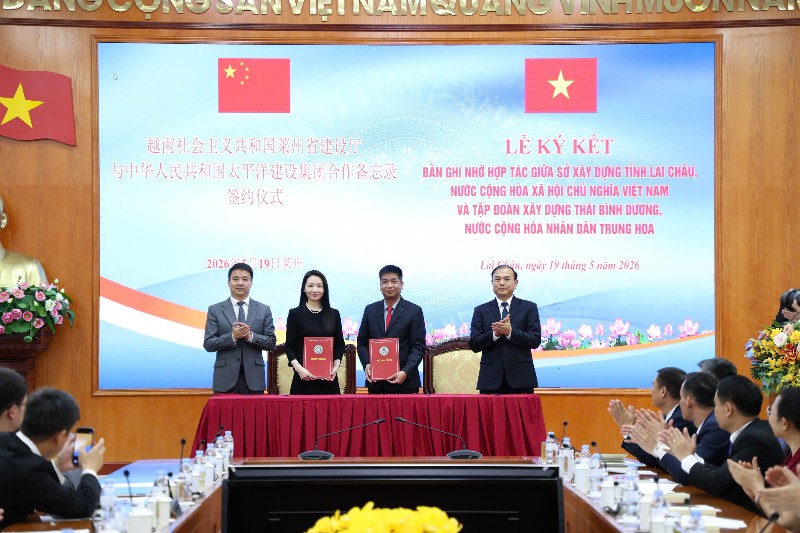 Sở Xây dựng Lai Châu ký kết hợp tác với Tập đoàn Xây dựng Thái Bình Dương (Trung Quốc)