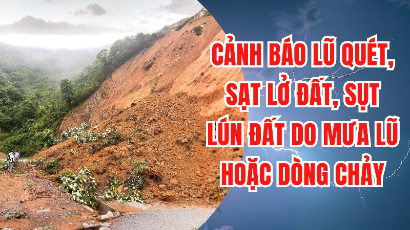 Cảnh báo lũ quét, sạt lở đất, sụt lún đất do mưa lũ hoặc dòng chảy