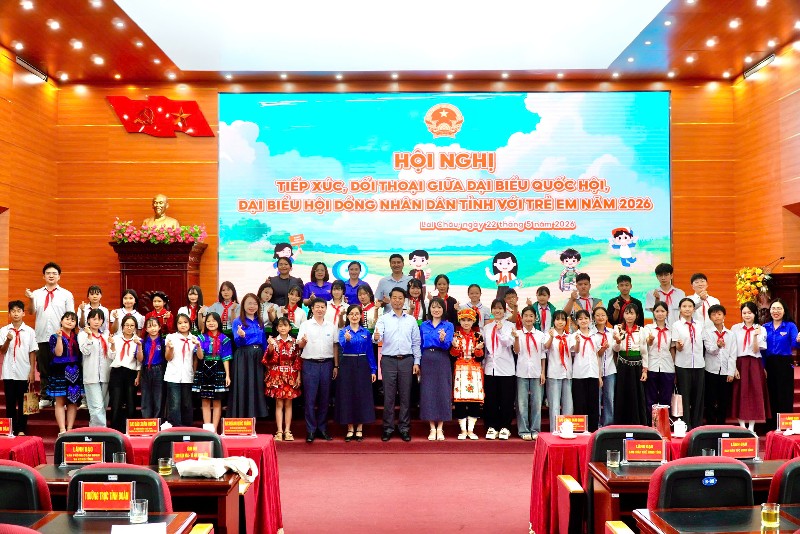 Hội nghị tiếp xúc, đối thoại giữa Đại biểu Quốc hội, HĐND tỉnh với trẻ em năm 2026