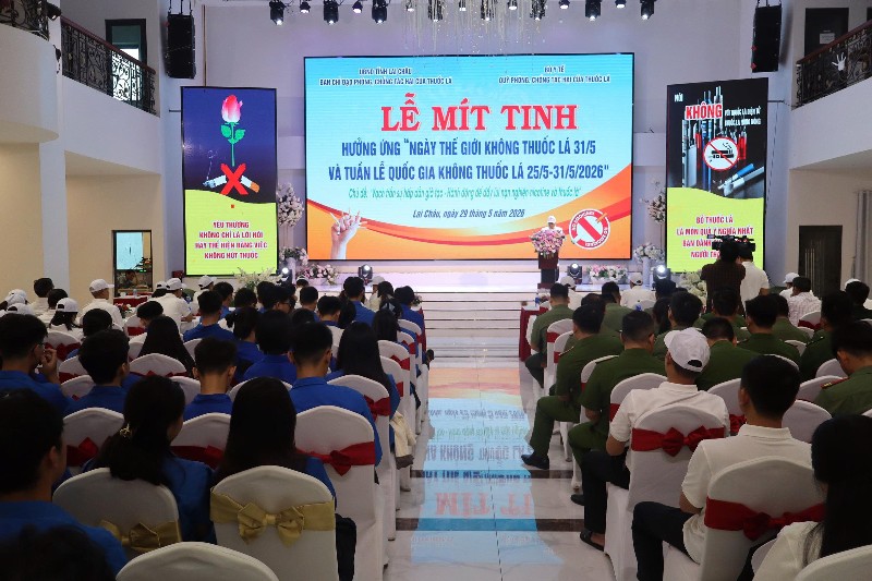 Mít tinh hưởng ứng “Ngày thế giới không thuốc lá 31/5 và tuần lễ Quốc gia không khói thuốc lá 25/5 – 31/5/2026"