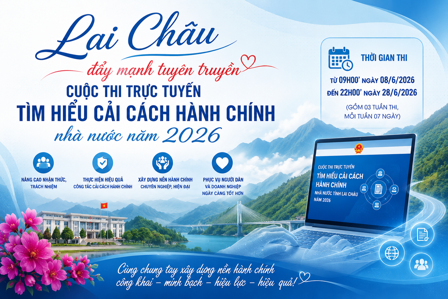 Lai Châu đẩy mạnh tuyên truyền Cuộc thi trực tuyến tìm hiểu cải cách hành chính nhà nước năm 2026