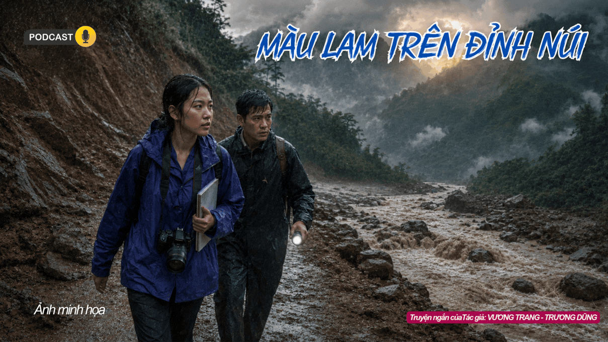 Màu lam trên đỉnh núi