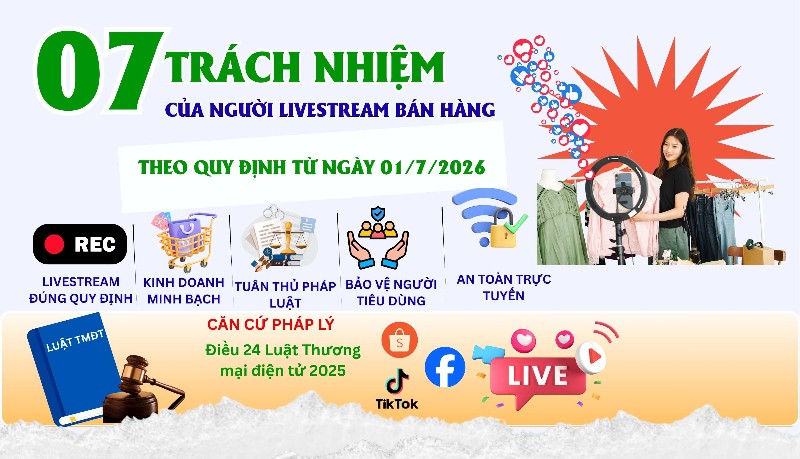 7 trách nhiệm của người livestream bán hàng theo quy định từ ngày 01/7/2026