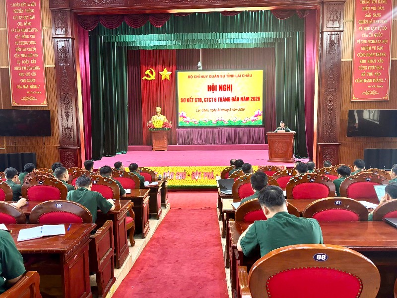 Bộ Chỉ huy Quân sự tỉnh Lai Châu sơ kết công tác Đảng, công tác chính trị 6 tháng đầu năm 2026