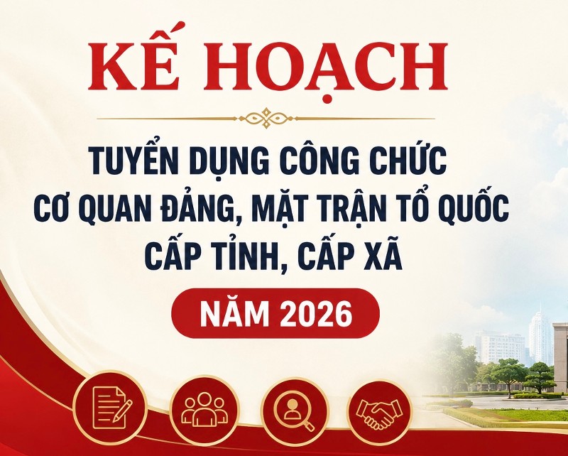 Kế hoạch  tuyển dụng công chức cơ quan đảng, Mặt trận Tổ quốc  cấp tỉnh, cấp xã năm 2026   