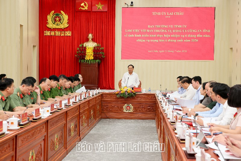 Ban Thường vụ Tỉnh uỷ làm việc với Đảng uỷ Công an tỉnh